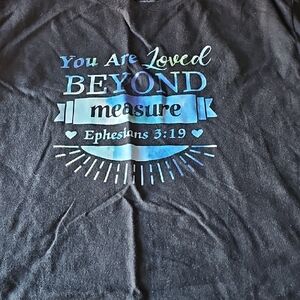 Gildan Black Tee with Blue Graphic